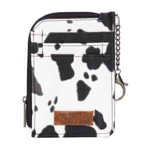 Wrangler Cow Animal Print Print Mini Zip Card Case 3.5 x 5